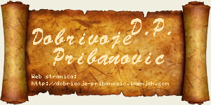 Dobrivoje Pribanović vizit kartica
